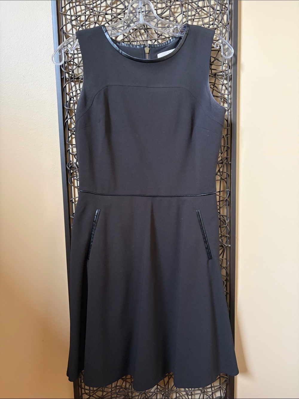 LOFT Black Sleeveless Fit-and-Flare Mini Dress